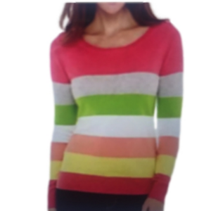LIZ CLAIBORNE Striped Sweater Petite Medium Knit